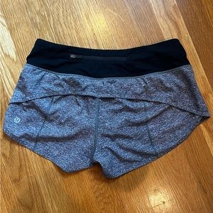 Gray & Black Lululemon Speed Short 2.5” size 4